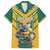 Custom Australia Rugby Family Matching Short Sleeve Bodycon Dress and Hawaiian Shirt Koala Mascot Sporty Style - Wonder Print Shop