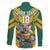Custom Australia Rugby Family Matching Short Sleeve Bodycon Dress and Hawaiian Shirt Koala Mascot Sporty Style - Wonder Print Shop