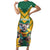 Custom Australia Rugby Family Matching Short Sleeve Bodycon Dress and Hawaiian Shirt Koala Mascot Sporty Style - Wonder Print Shop