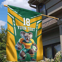 Custom Australia Rugby Garden Flag Koala Mascot Sporty Style - Wonder Print Shop