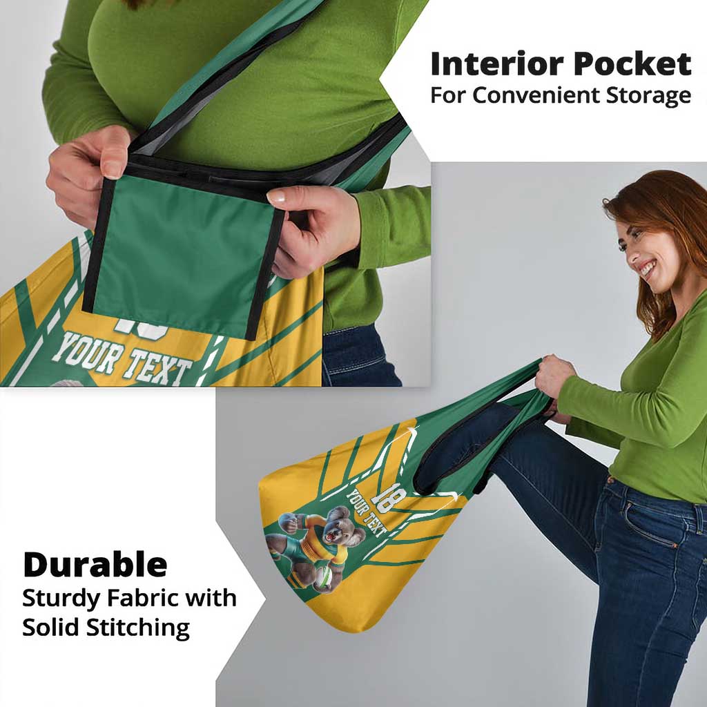 Custom Australia Rugby Grocery Bag Koala Mascot Sporty Style - Wonder Print Shop