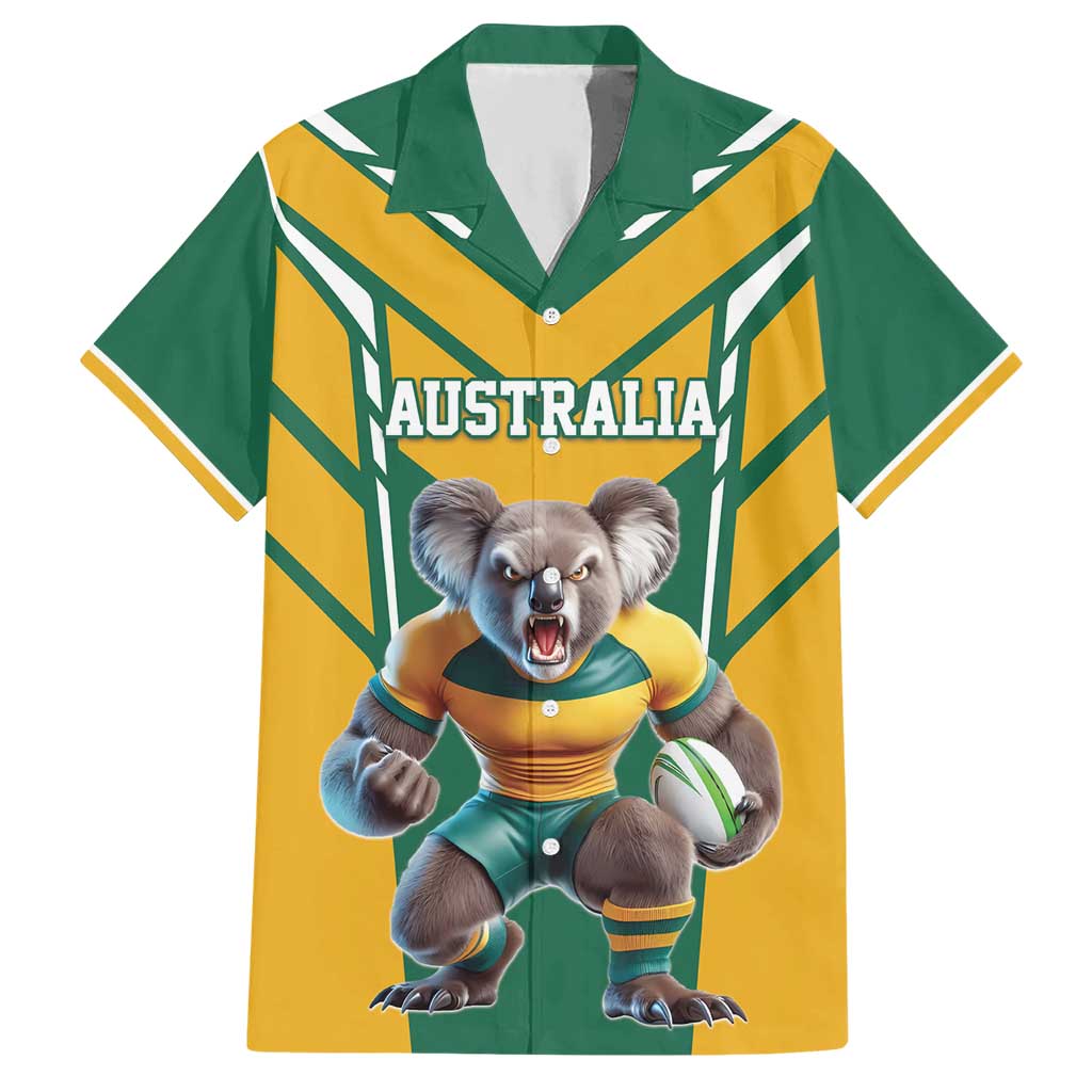 Custom Australia Rugby Hawaiian Shirt Koala Mascot Sporty Style - Wonder Print Shop