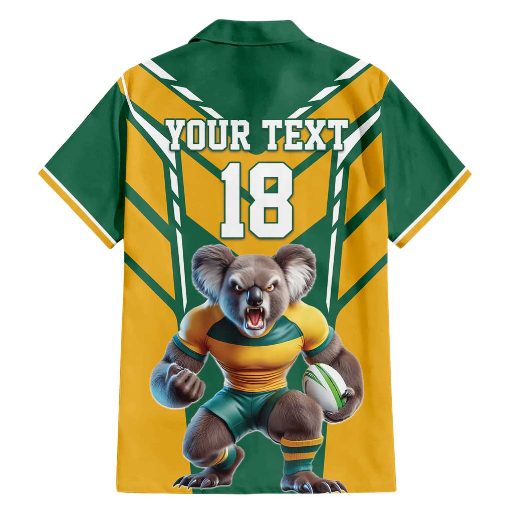 Custom Australia Rugby Hawaiian Shirt Koala Mascot Sporty Style - Wonder Print Shop