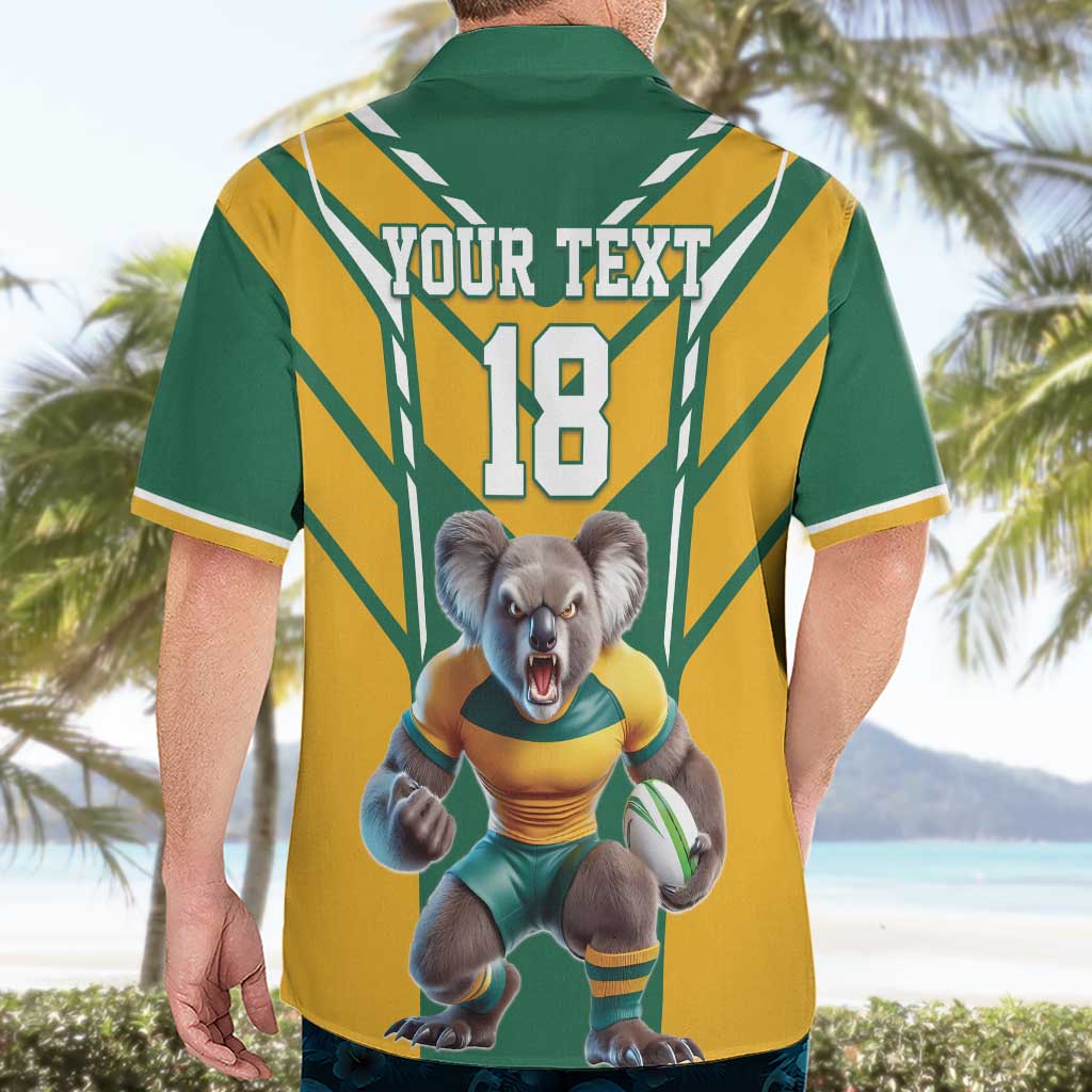 Custom Australia Rugby Hawaiian Shirt Koala Mascot Sporty Style - Wonder Print Shop