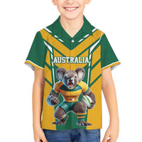 Custom Australia Rugby Kid Hawaiian Shirt Koala Mascot Sporty Style - Wonder Print Shop
