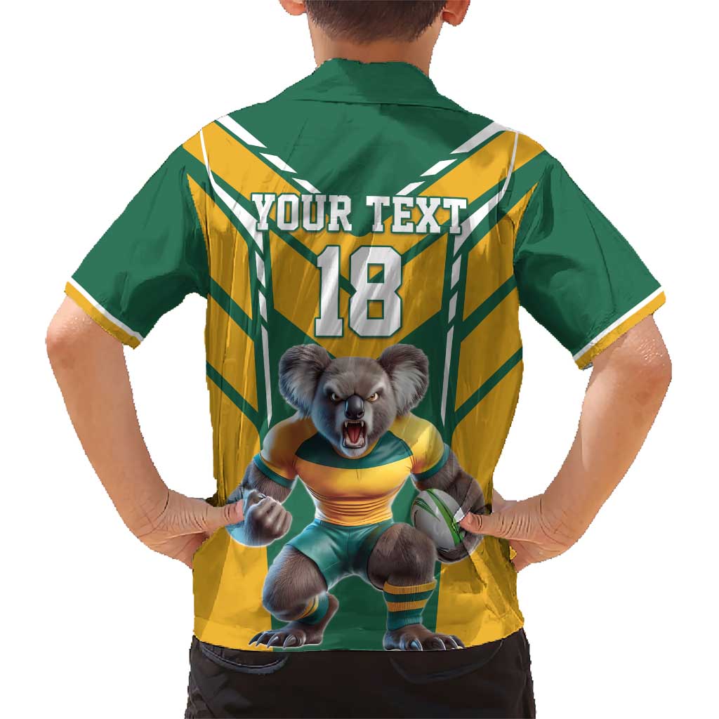 Custom Australia Rugby Kid Hawaiian Shirt Koala Mascot Sporty Style - Wonder Print Shop