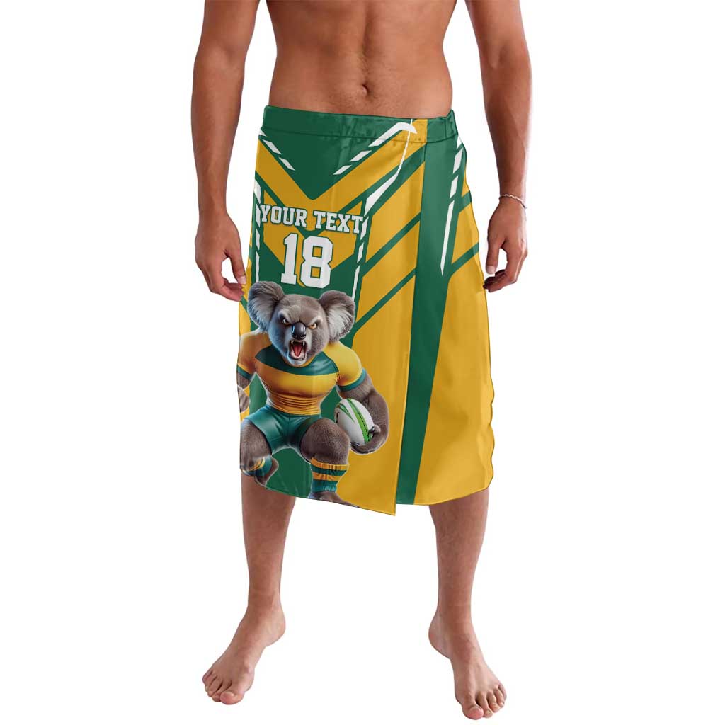 Custom Australia Rugby Lavalava Koala Mascot Sporty Style - Wonder Print Shop