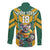 Custom Australia Rugby Long Sleeve Button Shirt Koala Mascot Sporty Style - Wonder Print Shop