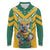 Custom Australia Rugby Long Sleeve Polo Shirt Koala Mascot Sporty Style - Wonder Print Shop