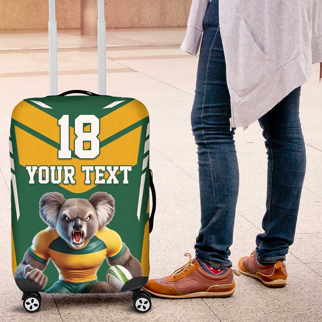 Custom Australia Rugby Luggage Cover Koala Mascot Sporty Style - Wonder Print Shop