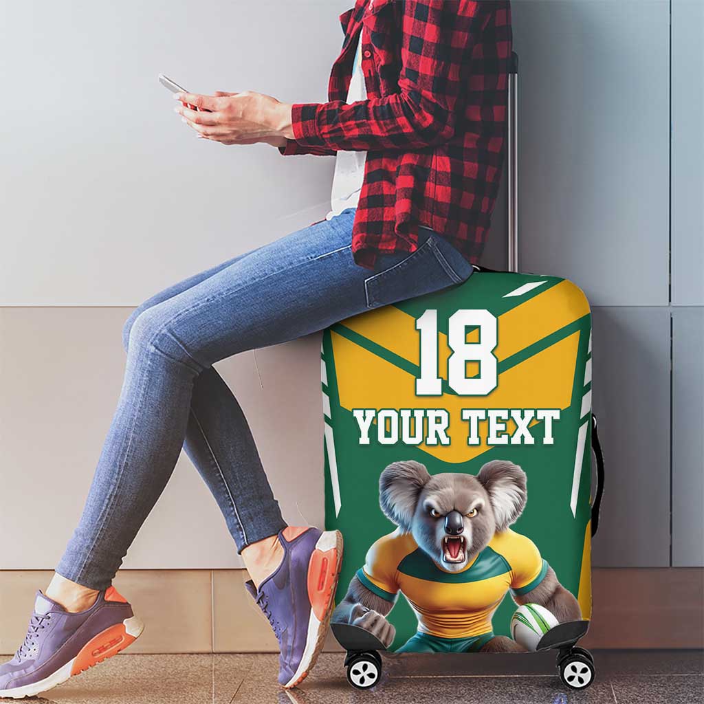 Custom Australia Rugby Luggage Cover Koala Mascot Sporty Style - Wonder Print Shop