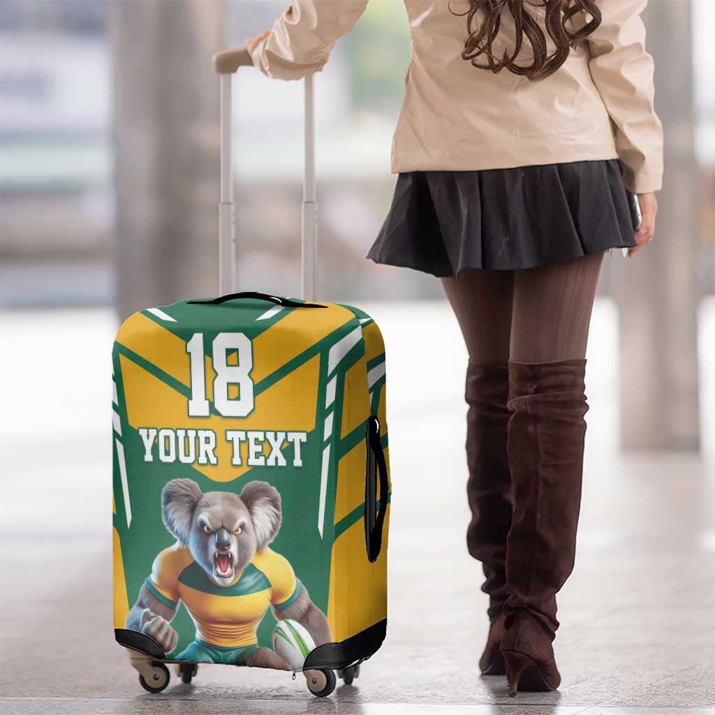 Custom Australia Rugby Luggage Cover Koala Mascot Sporty Style - Wonder Print Shop