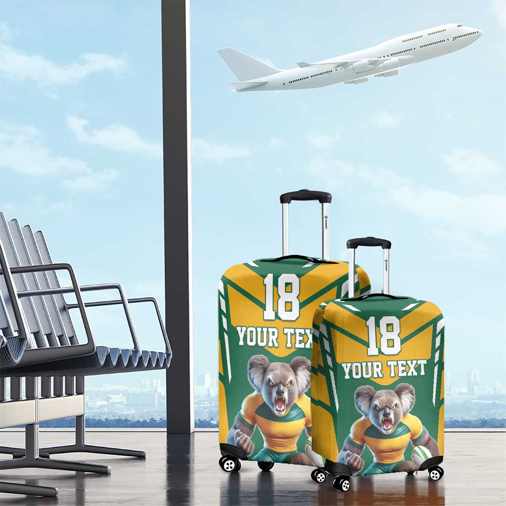 Custom Australia Rugby Luggage Cover Koala Mascot Sporty Style - Wonder Print Shop