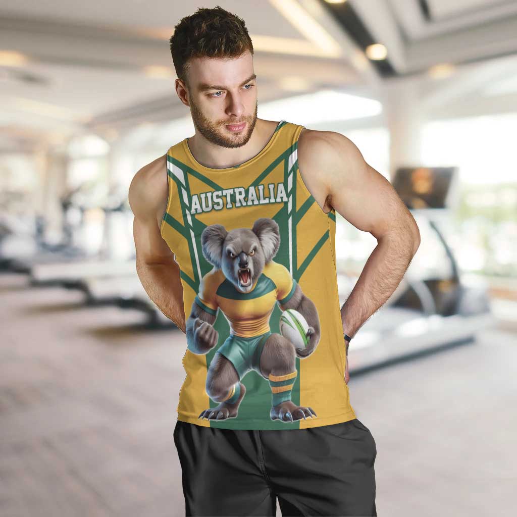 Custom Australia Rugby Men Tank Top Koala Mascot Sporty Style - Wonder Print Shop