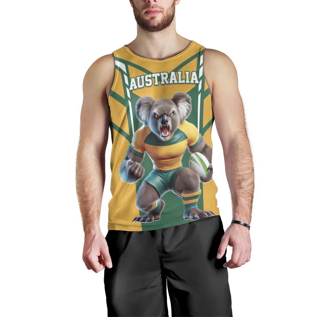 Custom Australia Rugby Men Tank Top Koala Mascot Sporty Style - Wonder Print Shop