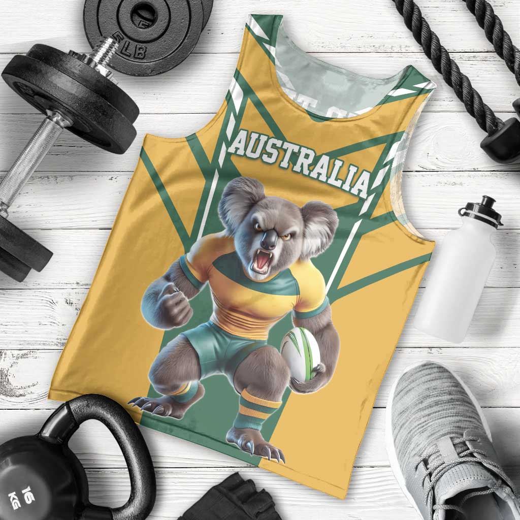 Custom Australia Rugby Men Tank Top Koala Mascot Sporty Style - Wonder Print Shop
