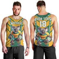 Custom Australia Rugby Men Tank Top Koala Mascot Sporty Style - Wonder Print Shop