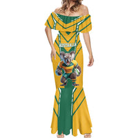 Custom Australia Rugby Mermaid Dress Koala Mascot Sporty Style - Wonder Print Shop