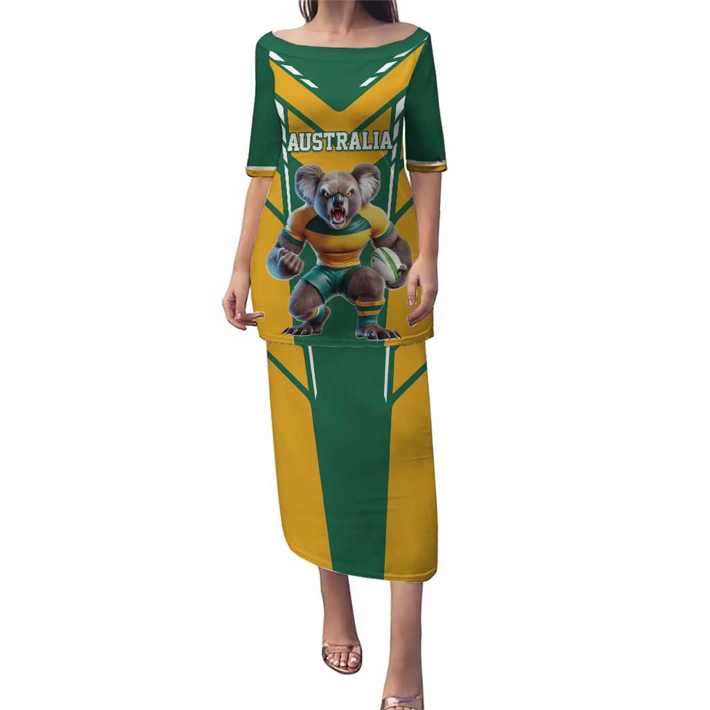 Custom Australia Rugby Puletasi Koala Mascot Sporty Style - Wonder Print Shop