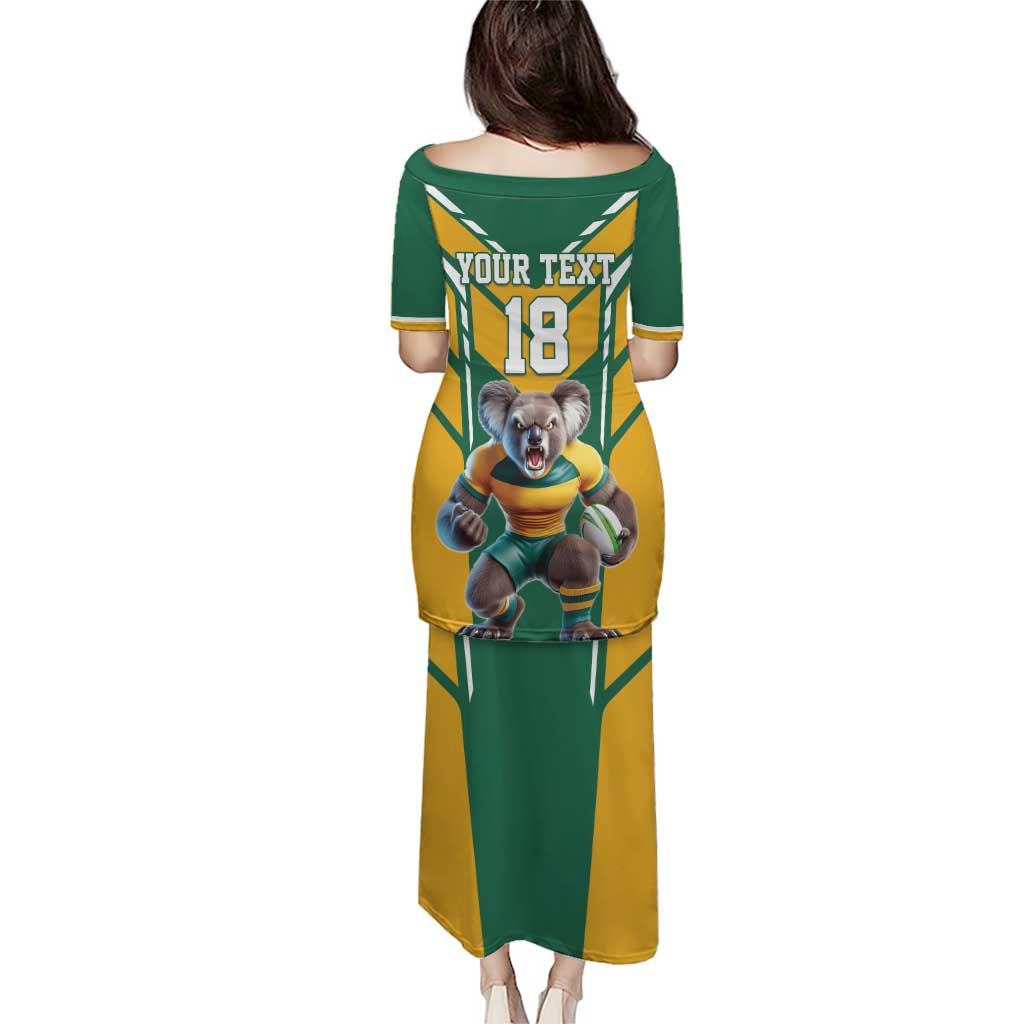 Custom Australia Rugby Puletasi Koala Mascot Sporty Style - Wonder Print Shop