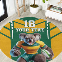 Custom Australia Rugby Round Carpet Koala Mascot Sporty Style - Wonder Print Shop