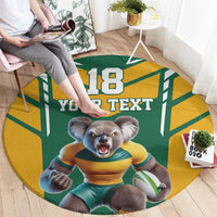 Custom Australia Rugby Round Carpet Koala Mascot Sporty Style - Wonder Print Shop
