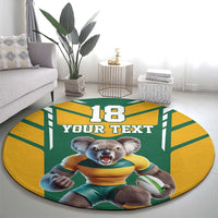 Custom Australia Rugby Round Carpet Koala Mascot Sporty Style - Wonder Print Shop