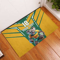 Custom Australia Rugby Rubber Doormat Koala Mascot Sporty Style - Wonder Print Shop