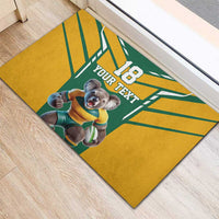 Custom Australia Rugby Rubber Doormat Koala Mascot Sporty Style - Wonder Print Shop