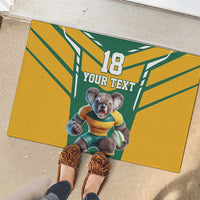 Custom Australia Rugby Rubber Doormat Koala Mascot Sporty Style - Wonder Print Shop