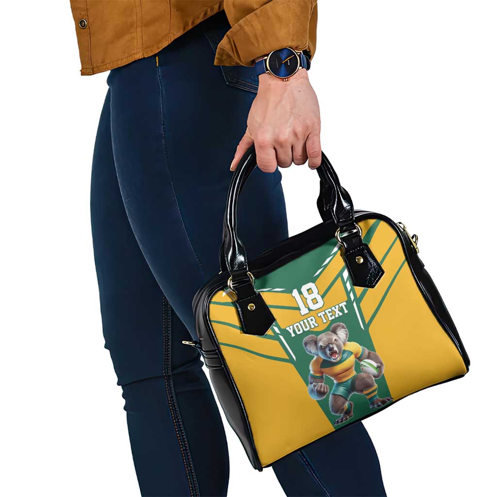 Custom Australia Rugby Shoulder Handbag Koala Mascot Sporty Style - Wonder Print Shop