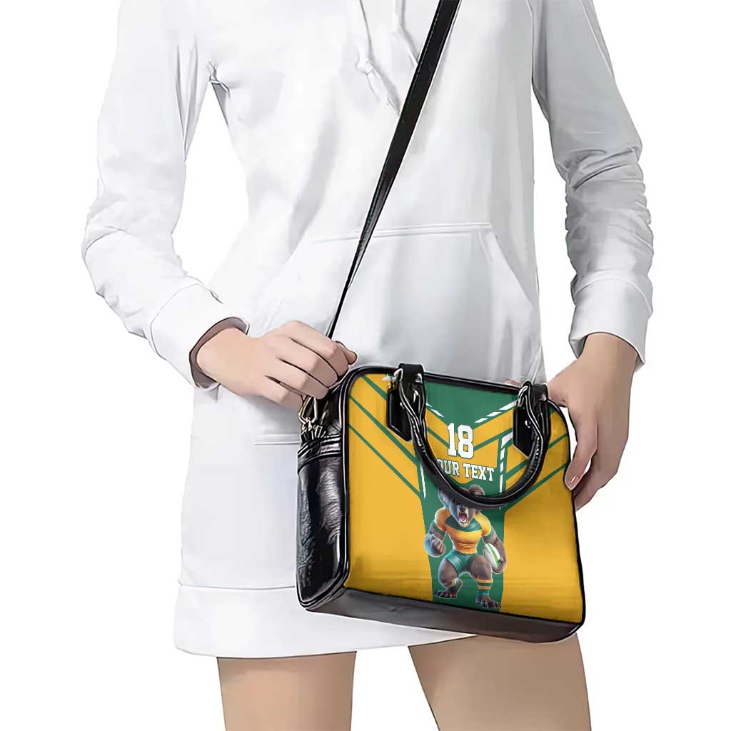 Custom Australia Rugby Shoulder Handbag Koala Mascot Sporty Style - Wonder Print Shop