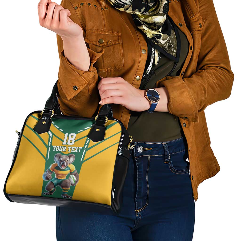 Custom Australia Rugby Shoulder Handbag Koala Mascot Sporty Style - Wonder Print Shop