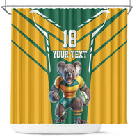 Custom Australia Rugby Shower Curtain Koala Mascot Sporty Style - Wonder Print Shop