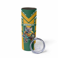 Custom Australia Rugby Skinny Tumbler Koala Mascot Sporty Style - Wonder Print Shop