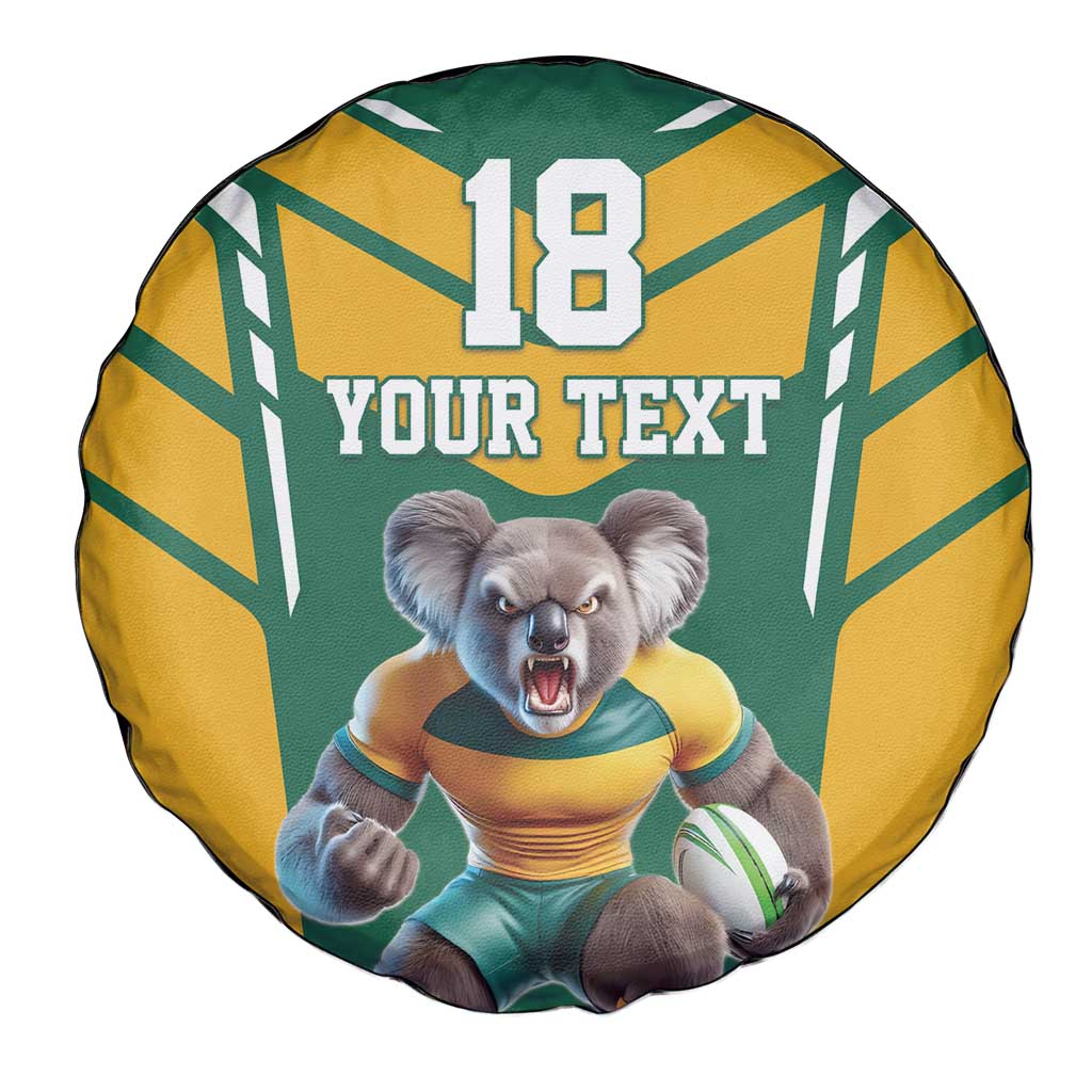 Custom Australia Rugby Spare Tire Cover Koala Mascot Sporty Style - Wonder Print Shop