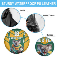 Custom Australia Rugby Spare Tire Cover Koala Mascot Sporty Style - Wonder Print Shop