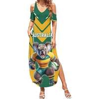 Custom Australia Rugby Summer Maxi Dress Koala Mascot Sporty Style - Wonder Print Shop