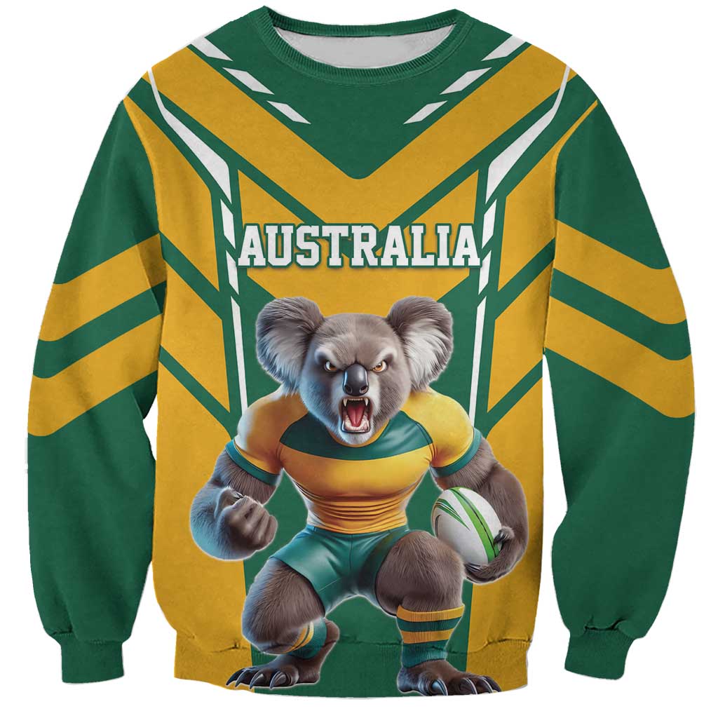 Custom Australia Rugby Sweatshirt Koala Mascot Sporty Style - Wonder Print Shop