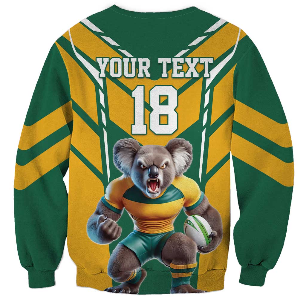 Custom Australia Rugby Sweatshirt Koala Mascot Sporty Style - Wonder Print Shop