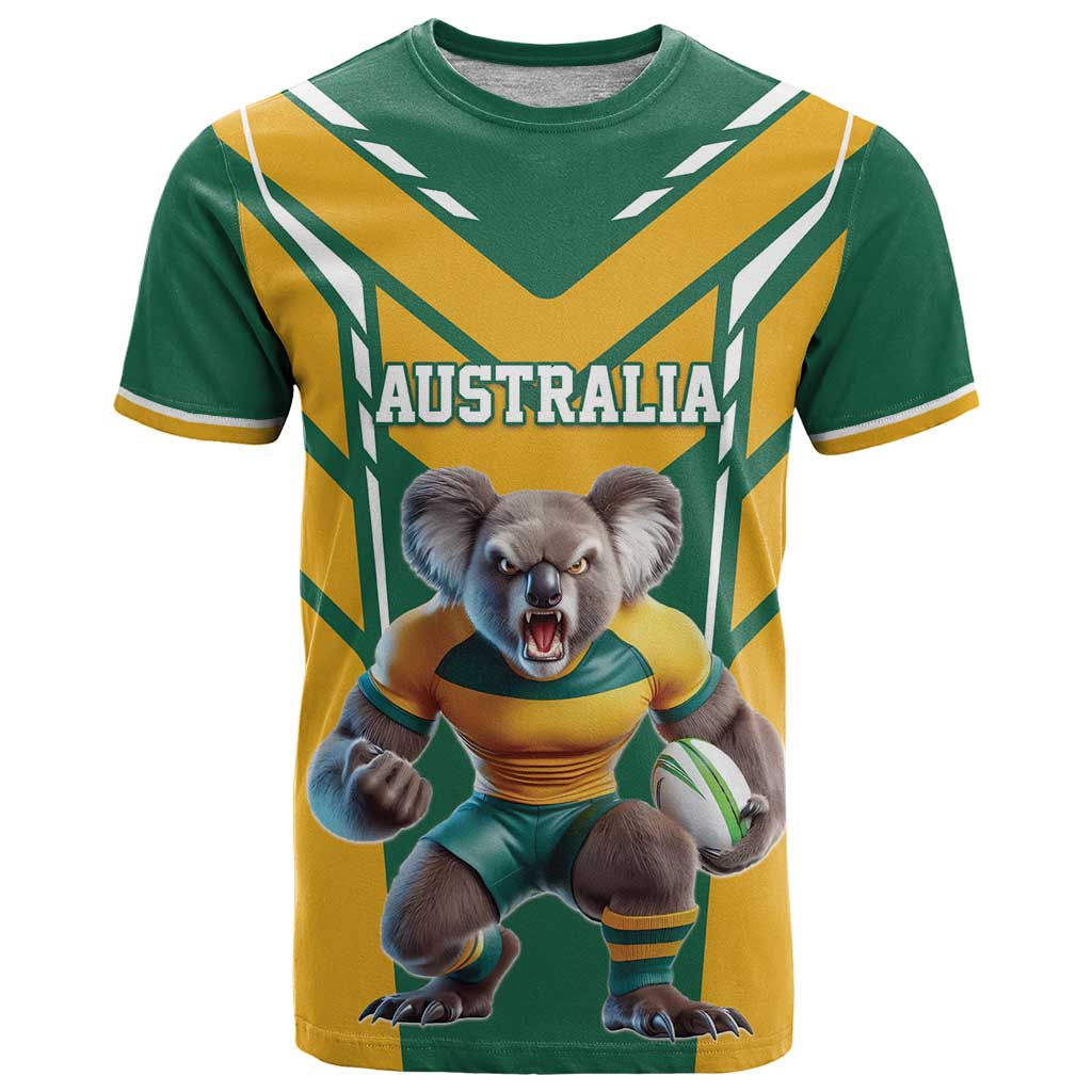 Custom Australia Rugby T Shirt Koala Mascot Sporty Style - Wonder Print Shop