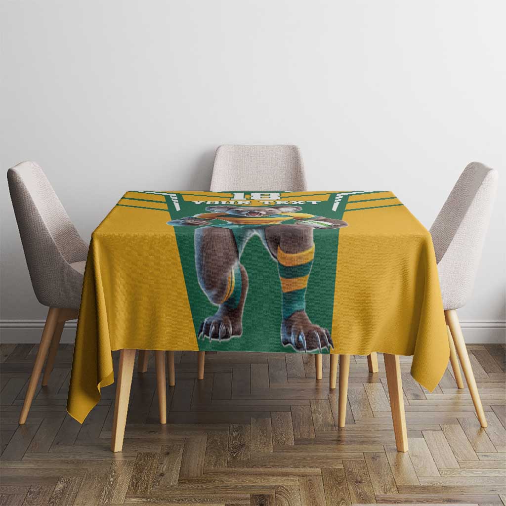Custom Australia Rugby Tablecloth Koala Mascot Sporty Style - Wonder Print Shop