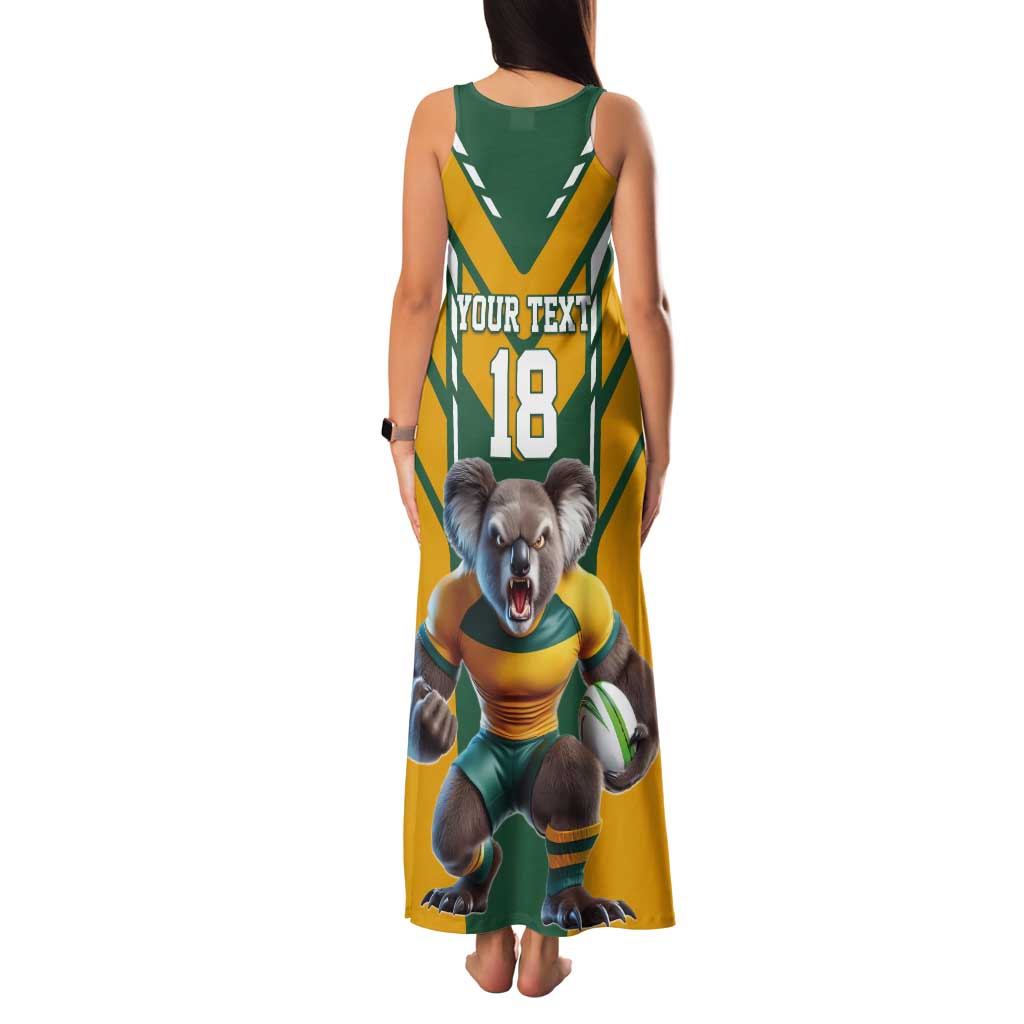 Custom Australia Rugby Tank Maxi Dress Koala Mascot Sporty Style - Wonder Print Shop