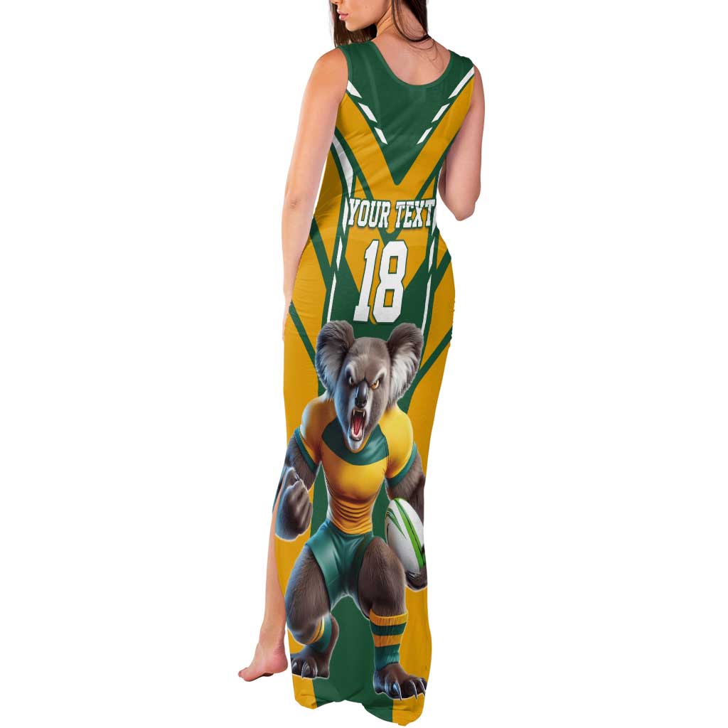 Custom Australia Rugby Tank Maxi Dress Koala Mascot Sporty Style - Wonder Print Shop