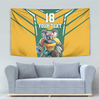 Custom Australia Rugby Tapestry Koala Mascot Sporty Style - Wonder Print Shop
