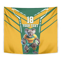 Custom Australia Rugby Tapestry Koala Mascot Sporty Style - Wonder Print Shop