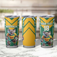Custom Australia Rugby Tumbler Cup Koala Mascot Sporty Style - Wonder Print Shop