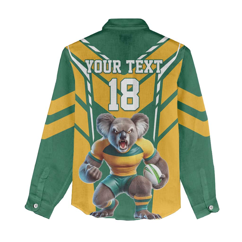 Custom Australia Rugby Women Casual Shirt Koala Mascot Sporty Style - Wonder Print Shop