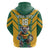 Custom Australia Rugby Zip Hoodie Koala Mascot Sporty Style - Wonder Print Shop