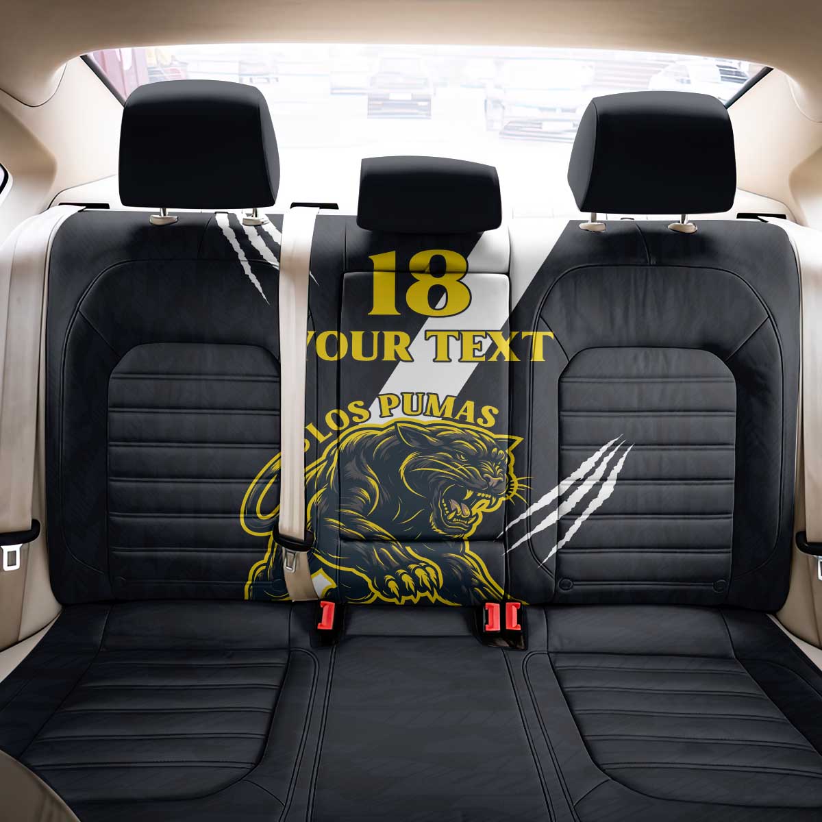 Custom Argentina Rugby Back Car Seat Cover Pumas Mascot - Wonder Print Shop